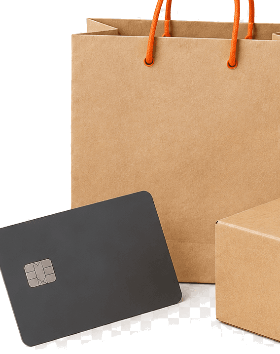 Una bolsa de la tienda lista para enviar