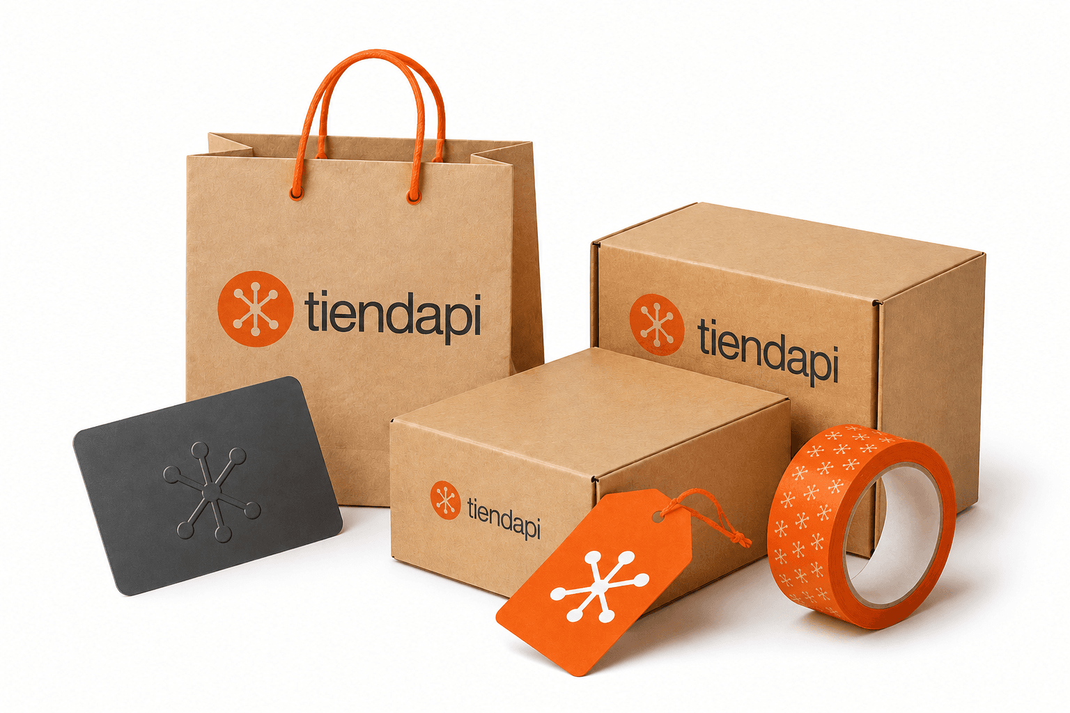 Bolsas y caja con la marca de una tienda